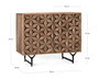 GINER Y COLOMER - Buffet 2 portes en bois de manguier et métal, sculpté à la main - Dimensions avec pattes 17cm - Fermeture magnétique